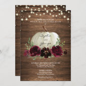Rustic Wood Pumpkin Hochzeit Einladung (Vorne/Hinten)