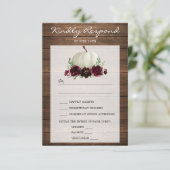 Rustic Wood Pumpkin Wedding RSVP Card Einladung (Stehend Vorderseite)