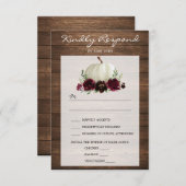 Rustic Wood Pumpkin Wedding RSVP Card Einladung (Vorne/Hinten)