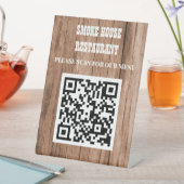 Rustic Wood QR Code Menü Sockelschild (In Situ)