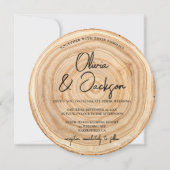 Rustic Wood QR Code Wedding Einladung (Vorderseite)