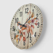 Rustic Wood Red Fox Fall Foliage Große Wanduhr (Winkel)