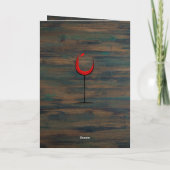 Rustic Wood Red Wine Glass 60th Birthday Karte (Rückseite)