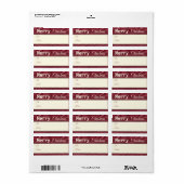 Rustic Wood Reindeer Red Frory Weihnachtsgeschenke Adressaufkleber (Vorne)