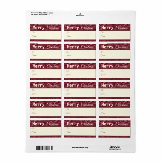 Rustic Wood Reindeer Red Frory Weihnachtsgeschenke Adressaufkleber (Vorne)