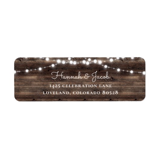 Rustic Wood Return Address Label (Vorne)