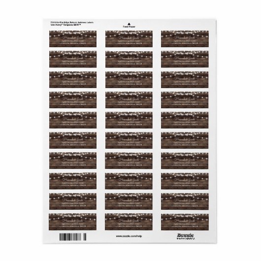Rustic Wood Return Address Label (Vorne)