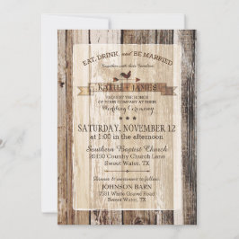 Rustic Wood Rooster Weather Vane Wedding Einladung