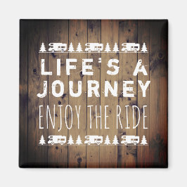 Rustic Wood RV Camper Wanderlust Zitat Magnet