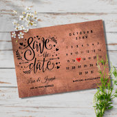 Rustic Wood Save the Date Calendar Red Heart Einladung