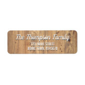 Rustic Wood Script Name Drop Shadow Rücksendeadres (Vorne)
