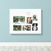 Rustic Wood Script Wedding Collage 6 Fotos Leinwanddruck (Insitu (Holzboden))