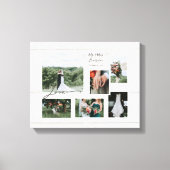 Rustic Wood Script Wedding Collage 6 Fotos Leinwanddruck (Vorderseite)