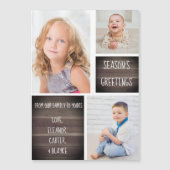 Rustic Wood Season's Greetings Christmas Magnet (Vorderseite)