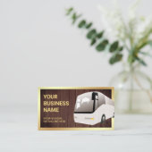 Rustic Wood Sightseeing Tour Bus Agent Visitenkarte (Stehend Vorderseite)