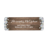 Rustic Wood Silver Diamond Glitzer Rücksendeadress (Vorne)