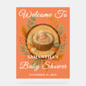 Rustic Wood Slice Fall Baby Dusche Willkommen Acrylschild (Vorderseite)