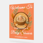 Rustic Wood Slice Fall Baby Dusche Willkommen Acrylschild (Winkel)