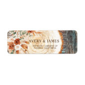 Rustic Wood Slice Pampas Floral Wedding Address (Vorne)