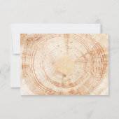 Rustic Wood Slice Tree Ring Wedding reserved seats RSVP Karte (Rückseite)