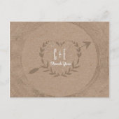 Rustic Wood Slice | Vielen Dank, Postkarte (Vorderseite)