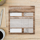 Rustic Wood Small Invoice Form Business Logo Notizblock