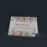 Rustic Wood Son in Law Frohe Weihnachten Karte<br><div class="desc">Frohe Weihnachten für Sohn in der Rechtskarte mit einem rustikalen Holzmuster und Aquarellwald.</div>