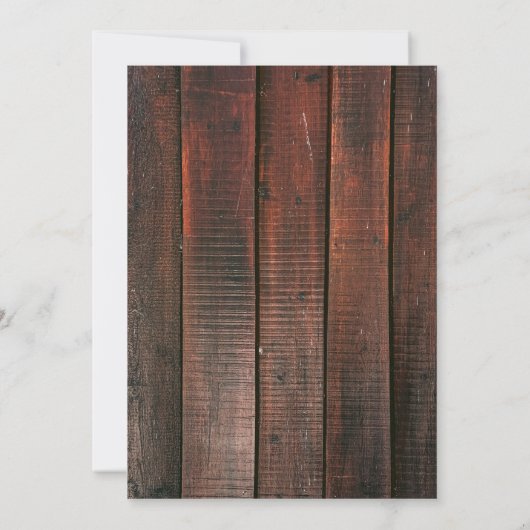 Rustic Wood String Light Barn Lace Country Wedding Einladung (Rückseite)