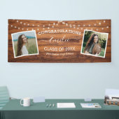 Rustic Wood String Light Foto Abschluss Banner (Messe)