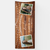 Rustic Wood String Light Foto Abschluss Banner (Vertikal)