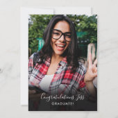 Rustic Wood String Lights 4 Foto Graduation Party Einladung (Rückseite)