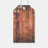 Rustic Wood String Lights Baby Dusche Vielen Dank Geschenkanhänger (Rückseite)