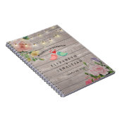 Rustic Wood String Lights Floral Wedbook Notizblock (Rechte Seite)