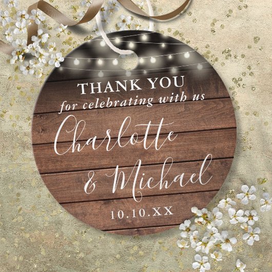 Rustic Wood String Lights Gastgeschenk Hochzeit Da Geschenkanhänger