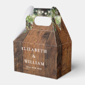 Rustic Wood String Lights Greenery Wedding Geschenkschachtel (Vorderseite)