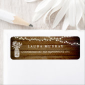 Rustic Wood String Lights Mason Jar Address Label (Insitu)