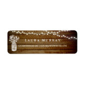 Rustic Wood String Lights Mason Jar Address Label (Vorne)