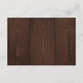 Rustic wood string lights wedding guest details begleitkarte (Rückseite)