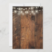 Rustic Wood String Lights Wedding Rehearsal Dinner Einladung (Rückseite)