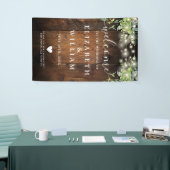 Rustic Wood String Lights Wedding Welcome  Banner (Messeveranstaltung)