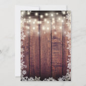 Rustic Wood String Lights Weihnachtsfeier Einladung (Rückseite)
