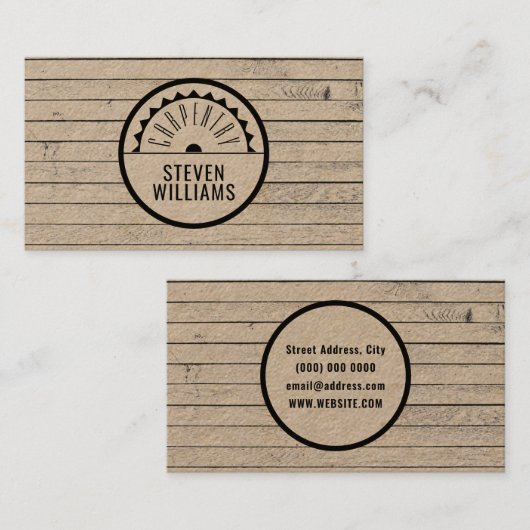 Rustic wood style visitenkarte (Vorne/Hinten)