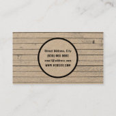 Rustic wood style visitenkarte (Rückseite)