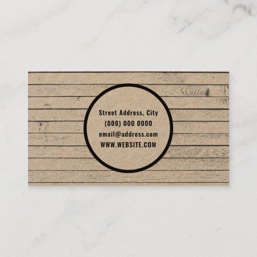Rustic wood style visitenkarte (Rückseite)