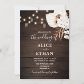 Rustic Wood Summer Boho Blume Hochzeit Einladung (Vorderseite)