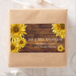 Rustic Wood Sunflower Bright Gelbe Adresse