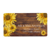 Rustic Wood Sunflower Bright Gelbe Adresse (Vorne)