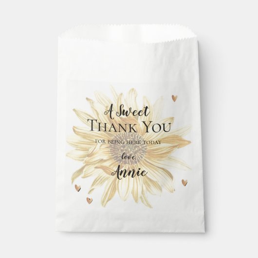 Rustic Wood Sunflower Danke Brautparty Geschenk Geschenktütchen (Vorderseite)