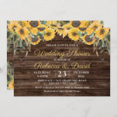 Rustic Wood Sunflower Polterabend Einladung (Vorne/Hinten)