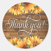 Rustic Wood Sunflower Vielen Dank! Aufkleber (Vorderseite)